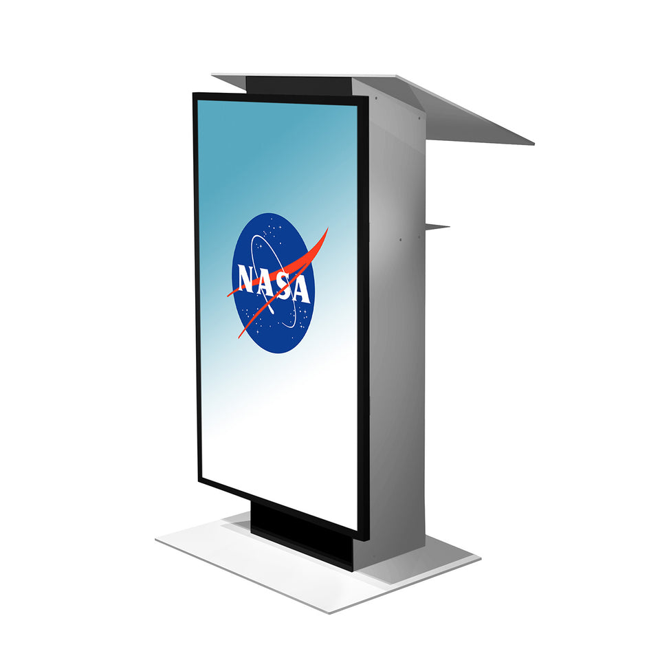 K5 lectern / podium- light grey from Urbann Products side view