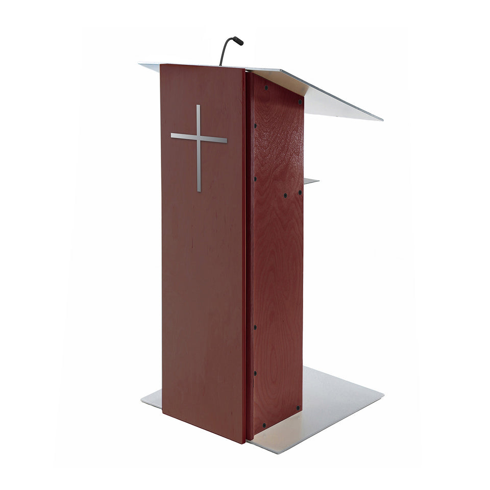 K2 lectern Full Mahogany / wooden podium from Urbann Products side view - Church