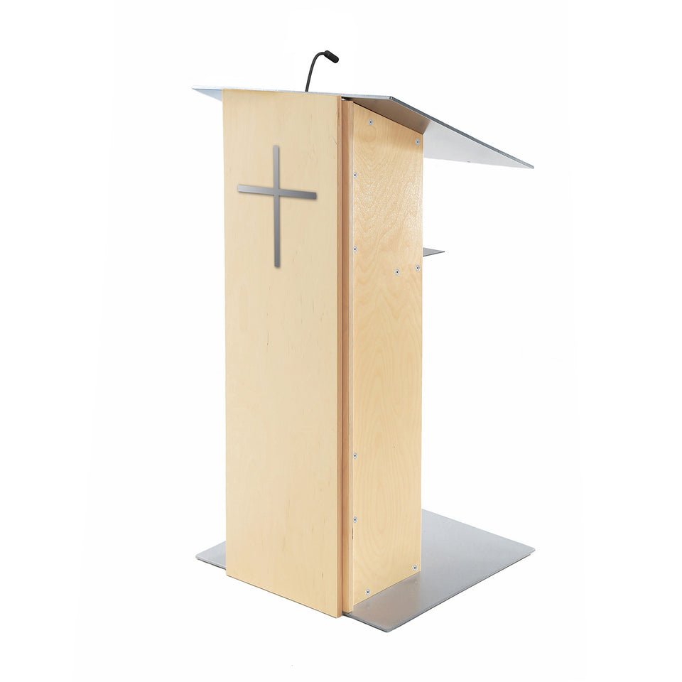 K2 lectern Natural / wooden podium from Urbann Products side view - Church