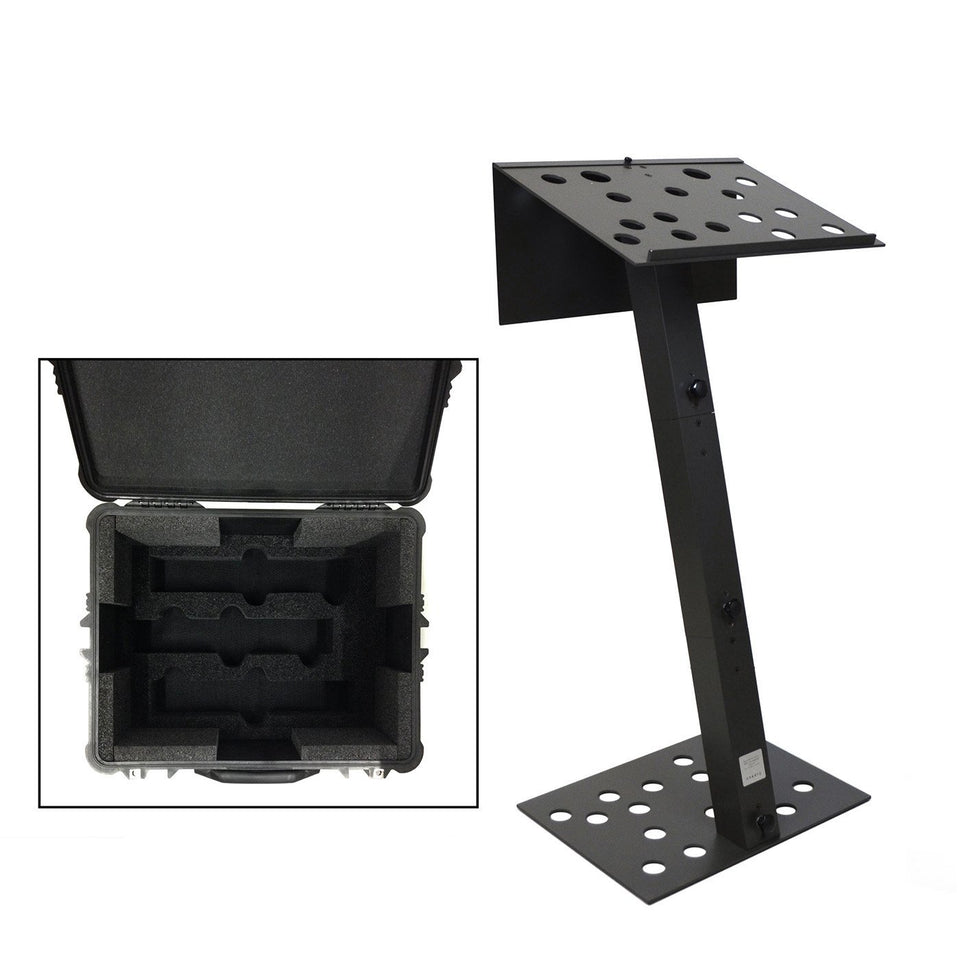 Y7 lectern / podium from Urbann Products - Front view with carrying case opened - Collapsible