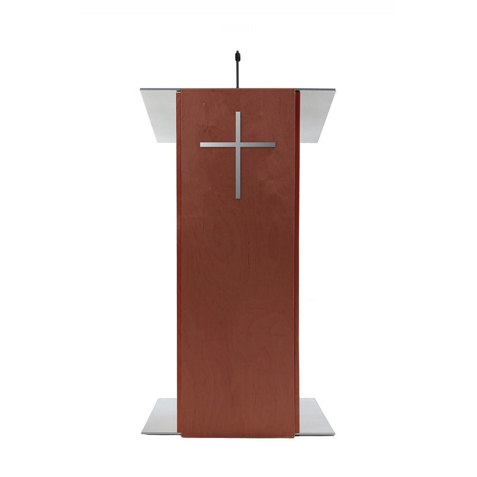 K2 lectern Full Mahogany / wooden podium from Urbann Products front view - Church