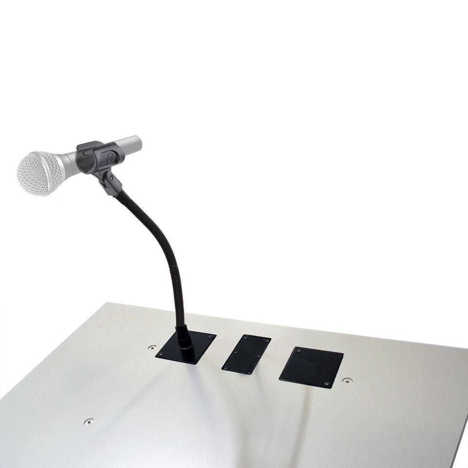 Microphone holder on lectern with wireless microphone - KM clip