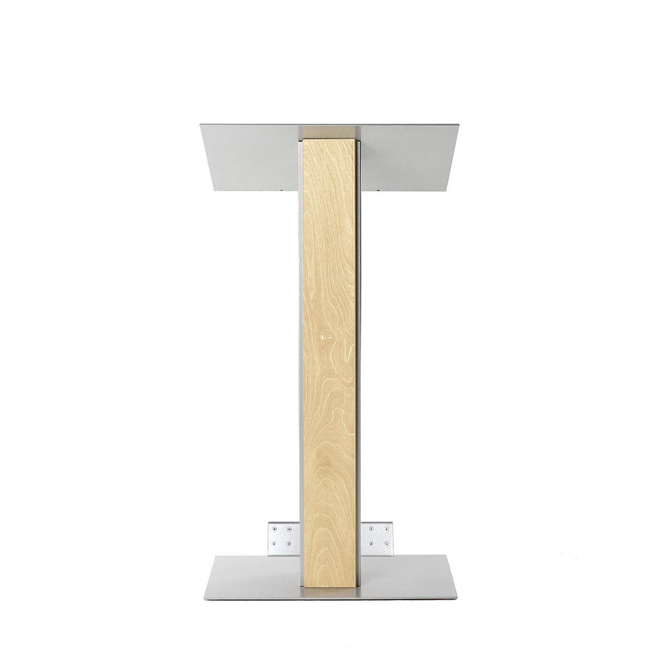 5 lectern / podium from Urbann Products - Natural wood - with wheels front view